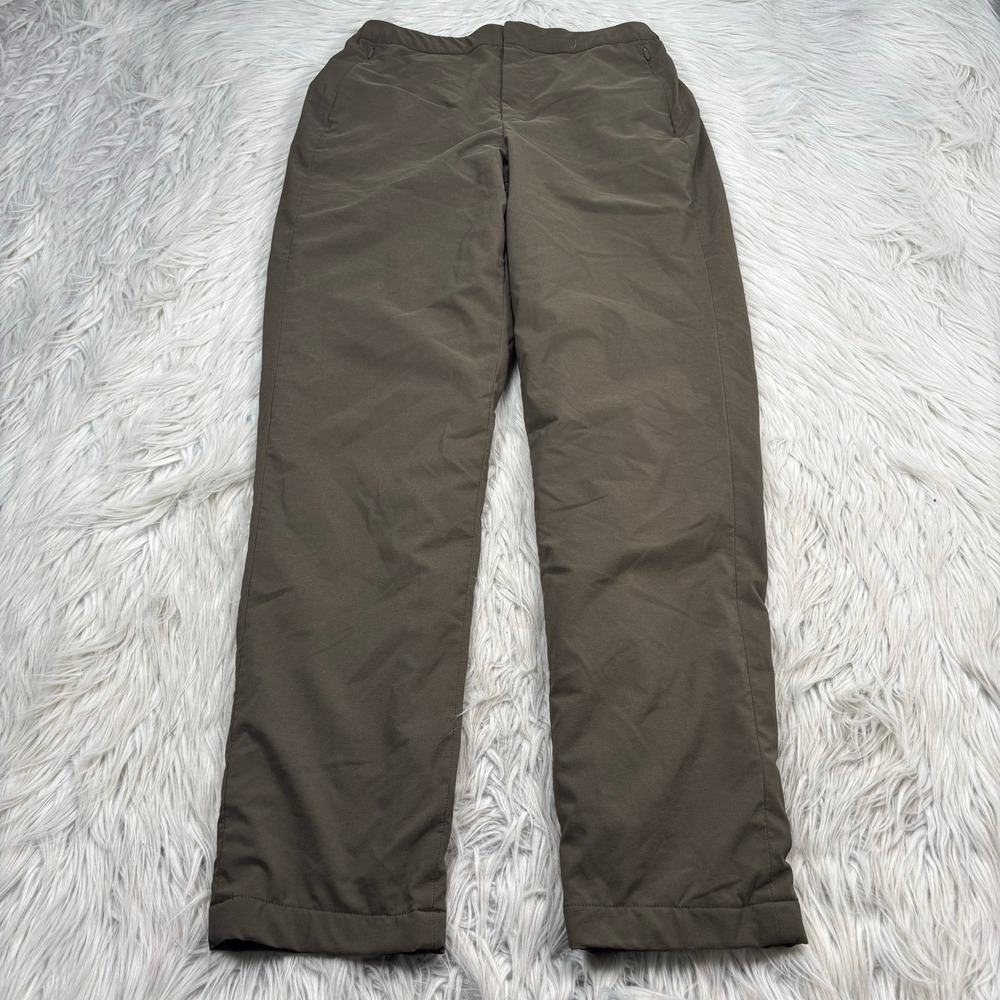 Uniqlo Women's S Olive Green Fleece Lined Heat Tech Pants Outdoorsy Hiking Gorp
